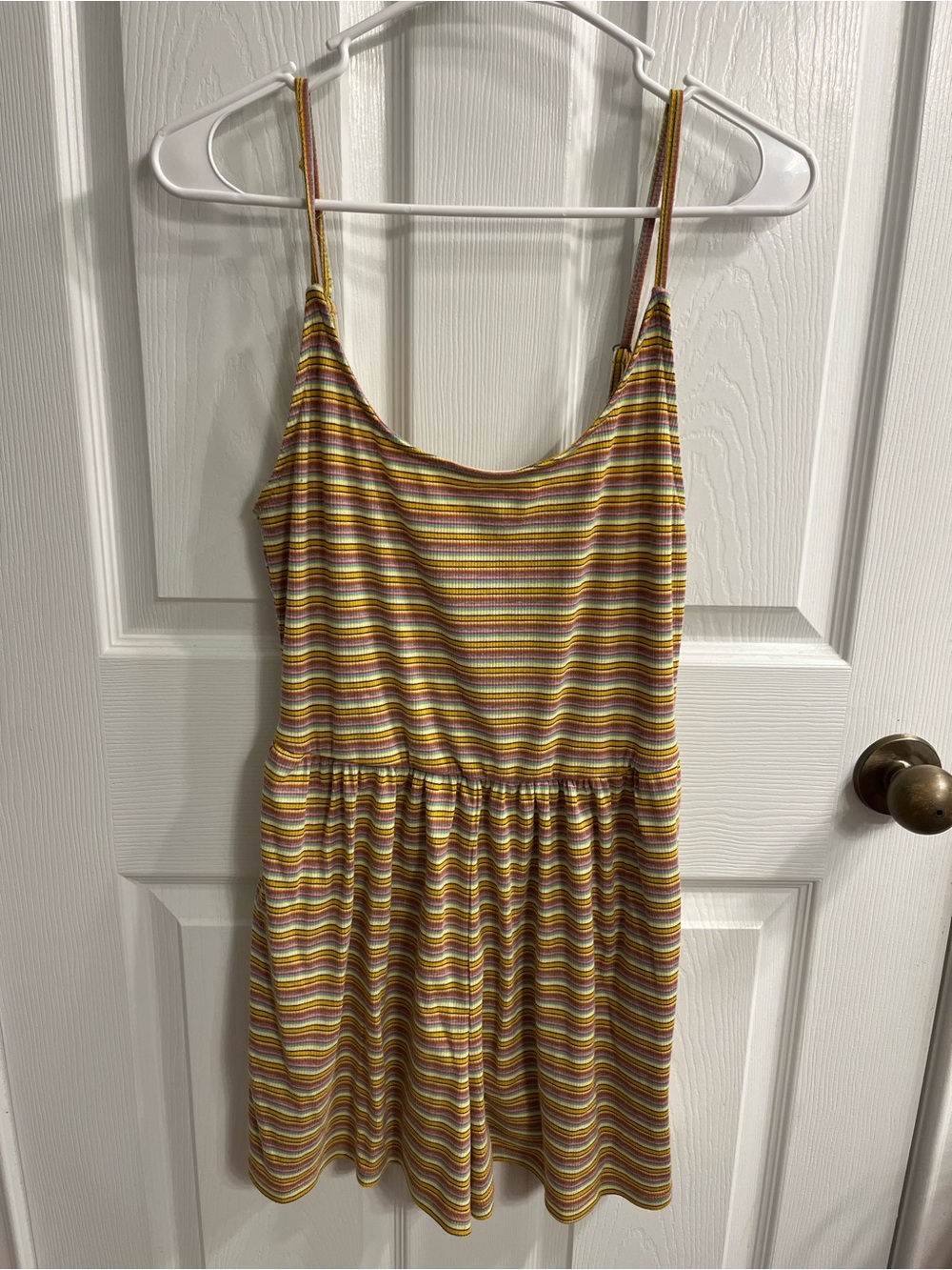 Wild Fable Multicolor Ribbed Striped Tank Romper